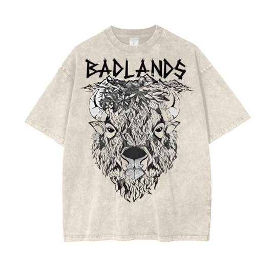 BADLANDS - Acid Wash Oversize T-Shirt - 250 GSM (Heavy)