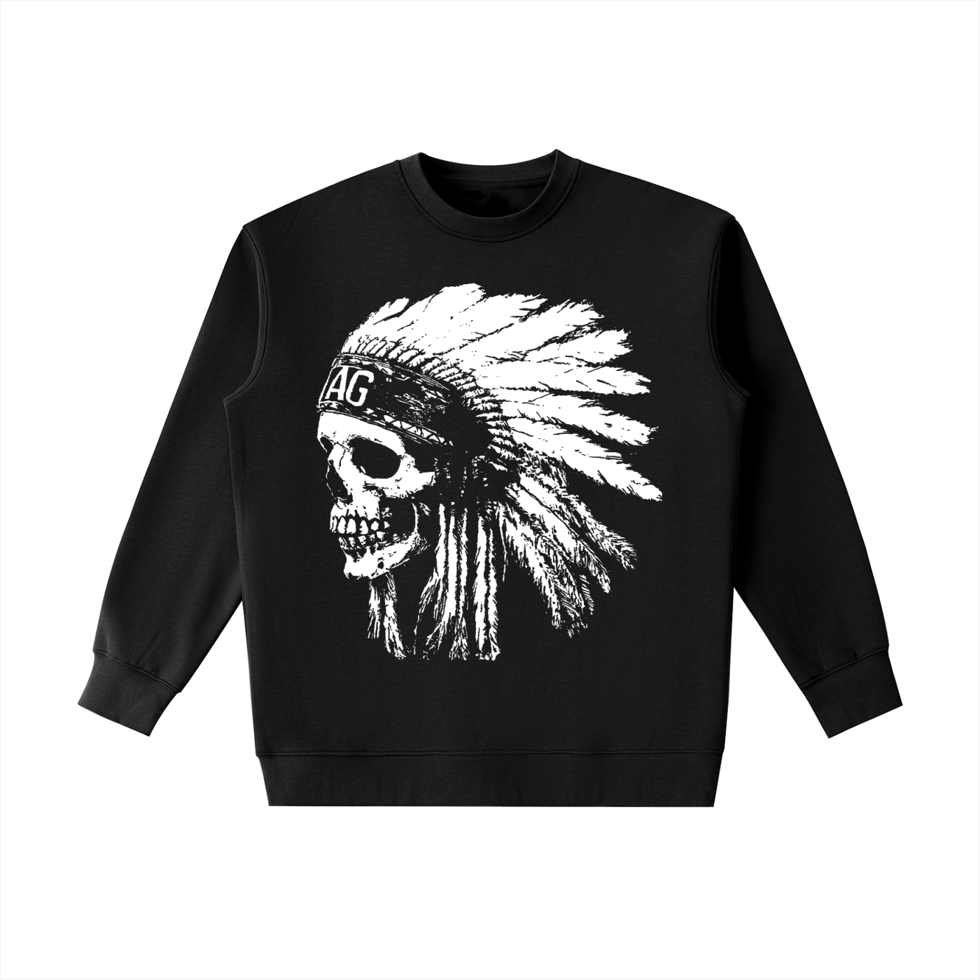 Indian Head Dress Skull AG - Heavyweight Sweatshirt