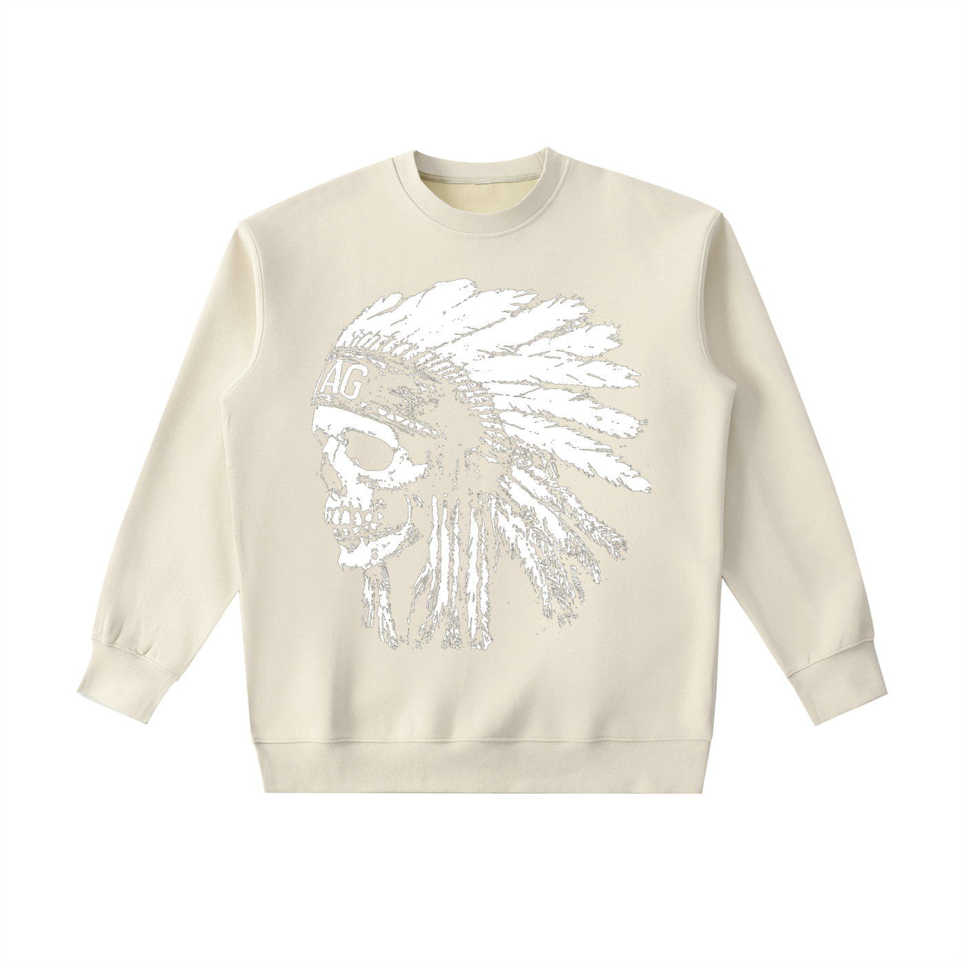 Indian Head Dress Skull AG - Heavyweight Sweatshirt