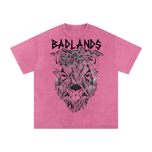 MULTI-COLOR BANDLANDS - Acid Wash Oversize T-Shirt - 250 GSM