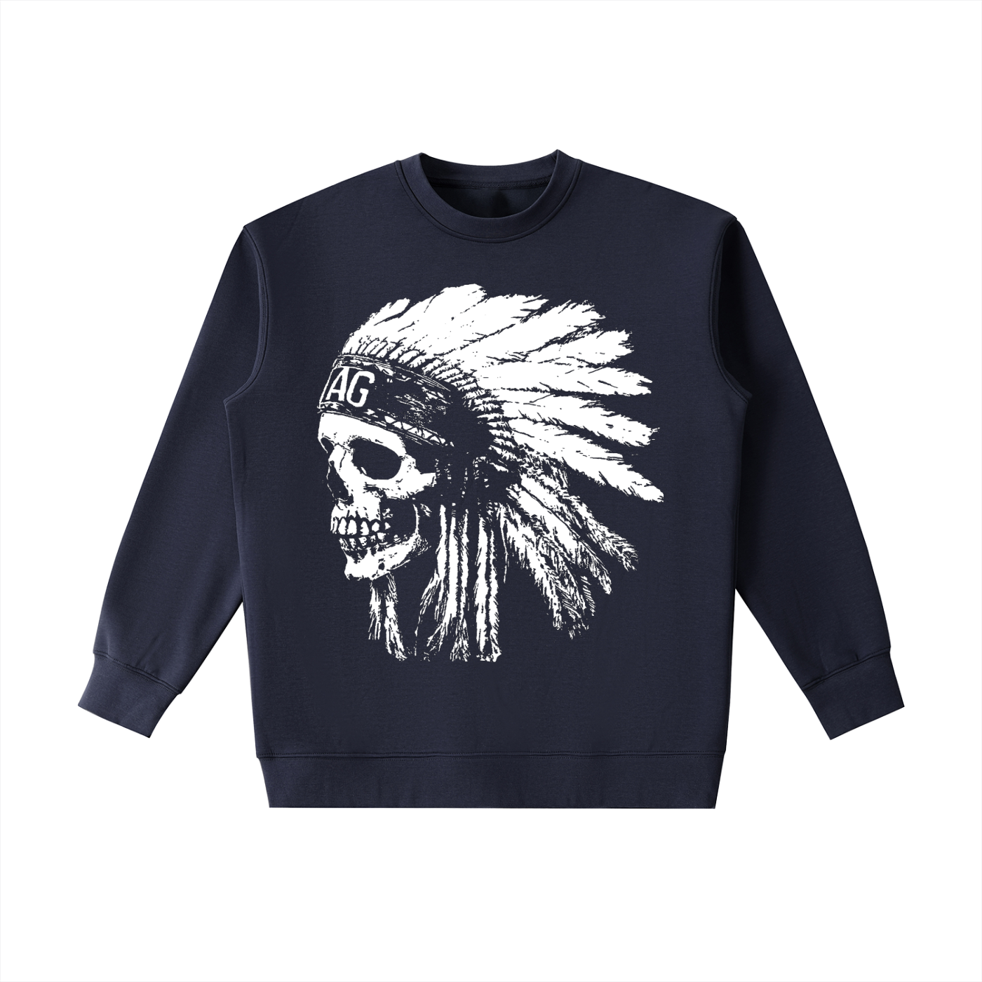 Indian Head Dress Skull AG - Heavyweight Sweatshirt