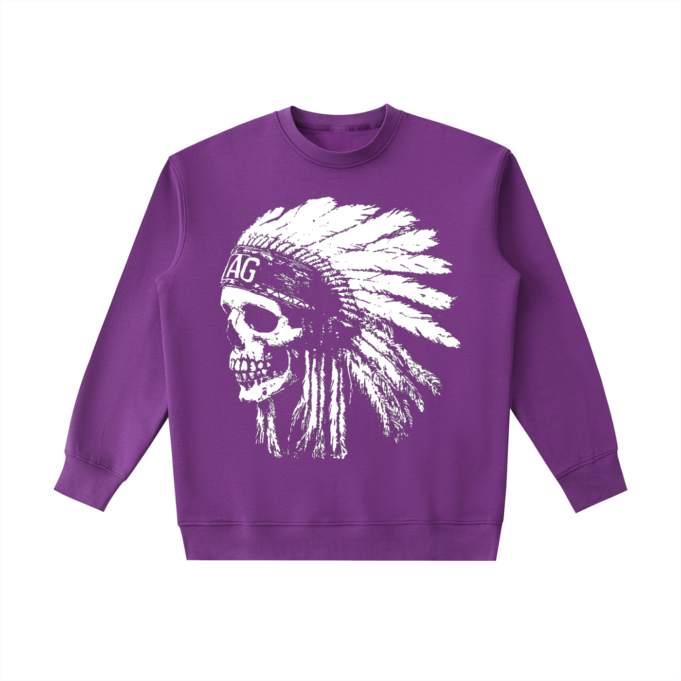 Indian Head Dress Skull AG - Heavyweight Sweatshirt